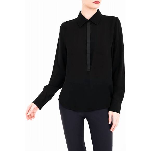 NEW ELAINE KIM clarice pullover shirt in black - Picture 2 of 3